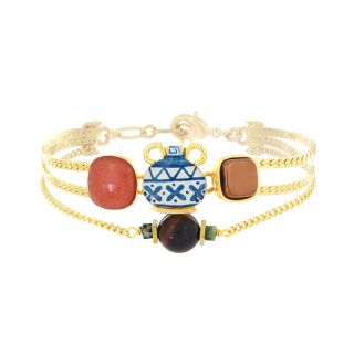 Bracelet Antique Couleur Dore Multi
