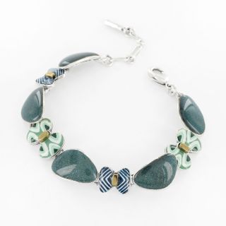 Bracelet Ephemere Couleur Argent Bleu
