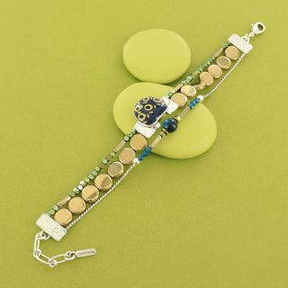 Bracelet Galapagos Couleur Argent Bleu