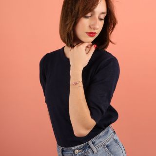 Bracelet Sardine Couleur Dore Rouge