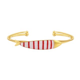 Bracelet Sardine Couleur Dore Rouge