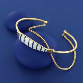 Bracelet Sardine Couleur Dore Bleu