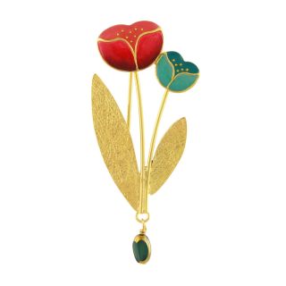 Broche Crocus Couleur Dore Multi