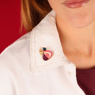 Broche Grenat Couleur Dore Multi
