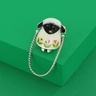 Broche Hop Couleur Argent Blanc
