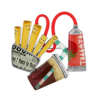 Broche Ketchup Couleur Argent Multi