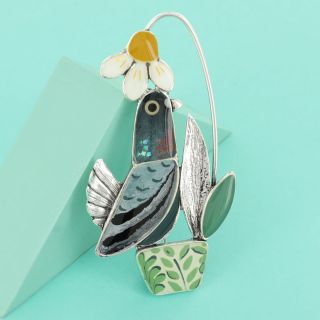 Broche Le Facteur Couleur Argent Multi