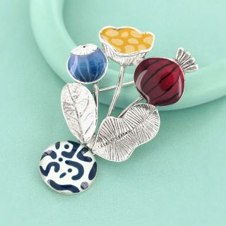 Broche Opium Couleur Argent Multi