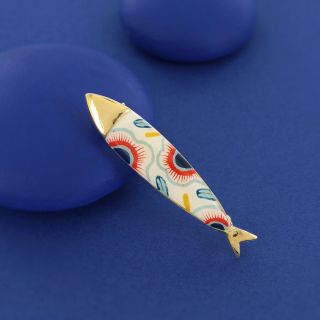 Broche Sardine Couleur Dore Multi