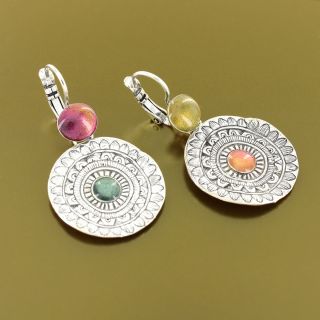 Dormeuses Bahia Couleur Argent Multi