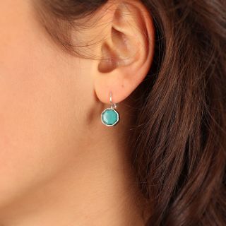 Dormeuses Coeur D Artichaut Couleur Argent Bleu