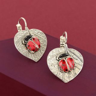 Dormeuses Cox Couleur Argent Rouge