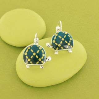 Dormeuses Galapagos Couleur Argent Vert