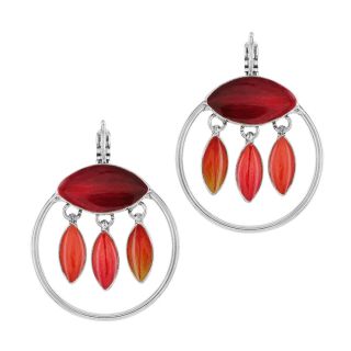 Dormeuses Indian Summer Couleur Argent Rouge