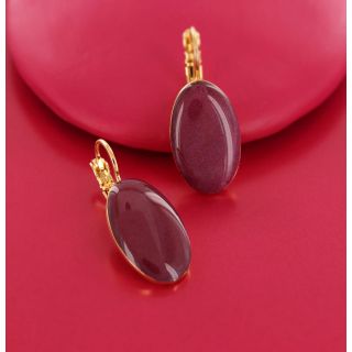 Dormeuses Magnolia Couleur Dore Marron