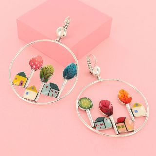 Dormeuses Mon Ptit Village Couleur Argent Multi