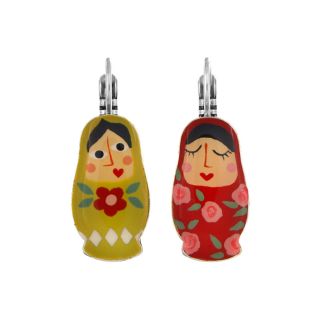 Dormeuses Nanas Couleur Argent Multi