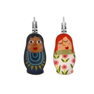 Dormeuses Nanas Couleur Argent Multi