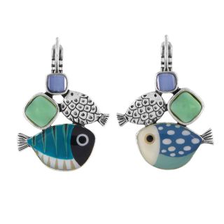 Dormeuses Ocean Couleur Argent Bleu