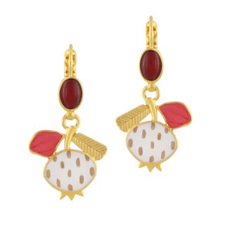 Dormeuses Orient Couleur Dore Rouge