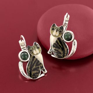Dormeuses Tabby Couleur Argent Noir