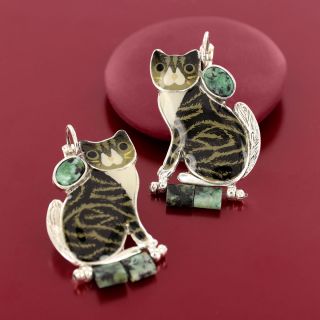 Dormeuses Tabby Couleur Argent Noir