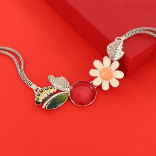 Collier Cocoon Couleur Argent Rouge