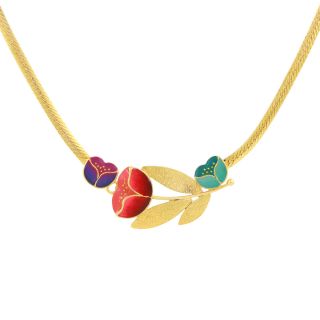 Collier Crocus Couleur Dore Multi