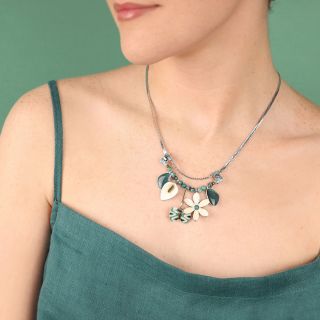 Collier Ephemere Couleur Argent Bleu
