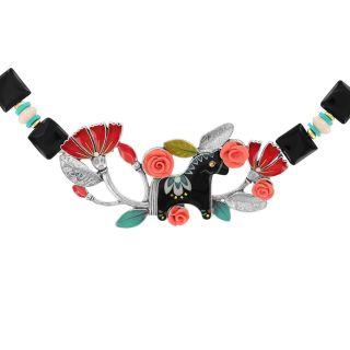 Collier Folk Couleur Argent Multi