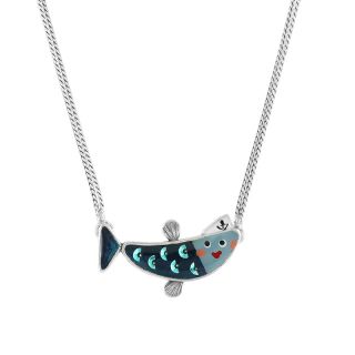 Collier Hissez-haut Couleur Argent Bleu