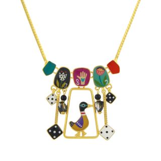Collier Jeu De L Oie Couleur Dore Multi