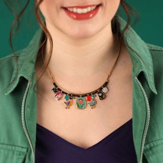 Collier Jeu De L Oie Couleur Dore Multi