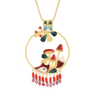 Collier Maitre Renard Couleur Dore Rouge