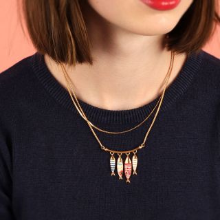 Collier Sardine Couleur Dore Multi