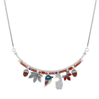 Collier Woody Couleur Argent Rouge