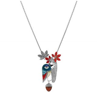 Collier Woody Couleur Argent Bleu