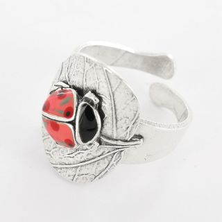 Bague Cox Couleur Argent Rouge