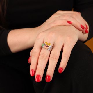 Bague Dans Les Nuages Couleur Argent Jaune