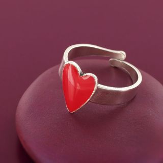 Bague Diva Couleur Argent Rouge