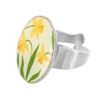 Bague Jonquille Couleur Argent Jaune