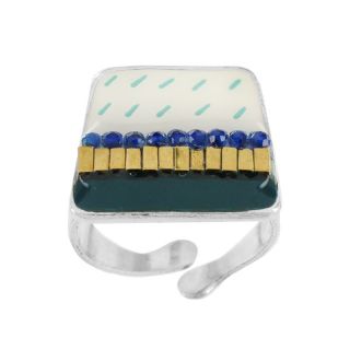 Bague Metropolitain Couleur Argent Bleu