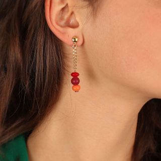 Puces Glam Rock Couleur Dore Rouge